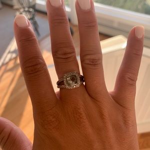 Petite Albion® Ring with Prasiolite and Pavé Diamonds